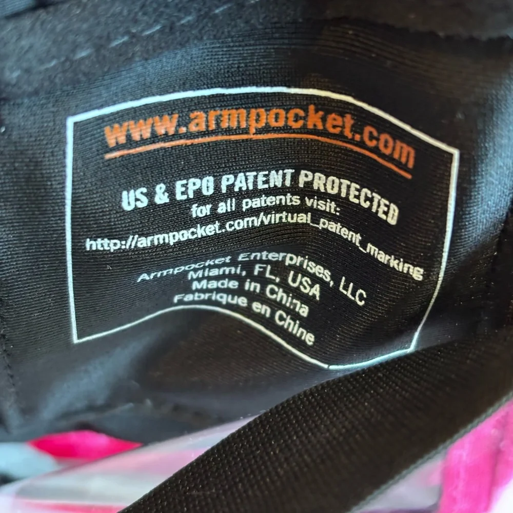 Armpocket X Cell Phone Armband Pink w/ Black Strap